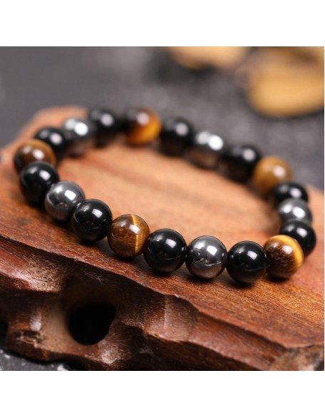 Triple Protection Bracelet - Tiger’s Eye, Obsidian, Hematite