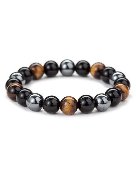 Triple Protection Bracelet - Tiger’s Eye, Obsidian, Hematite