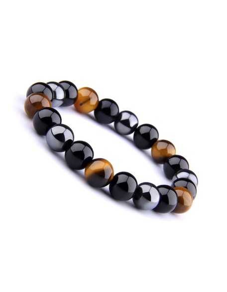 Triple Protection Bracelet - Tiger’s Eye, Obsidian, Hematite