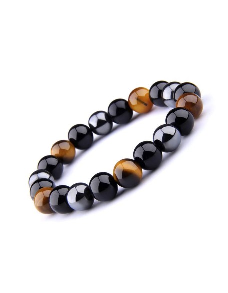 Triple Protection Bracelet - Tiger’s Eye, Obsidian, Hematite