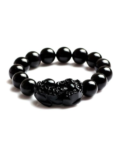 Black Obsidian Pixiu Bracelet - Wealth Protection