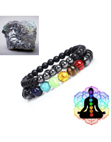 Hematite Chakra Bracelet Set - Inspire Wellness & Health