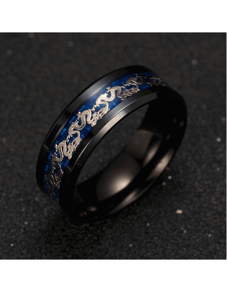 Chinese Dragon Inlay Ring - Attract Luck