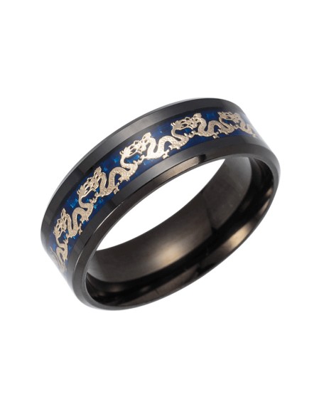 Chinese Dragon Inlay Ring - Attract Luck