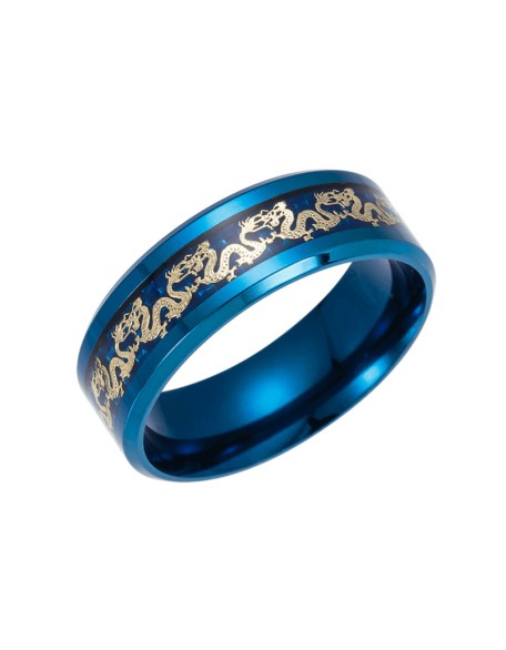 Chinese Dragon Inlay Ring - Attract Luck