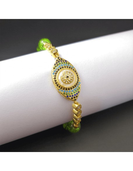 Peridot Style Evil Eye Bracelet