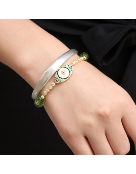 Peridot Style Evil Eye Bracelet