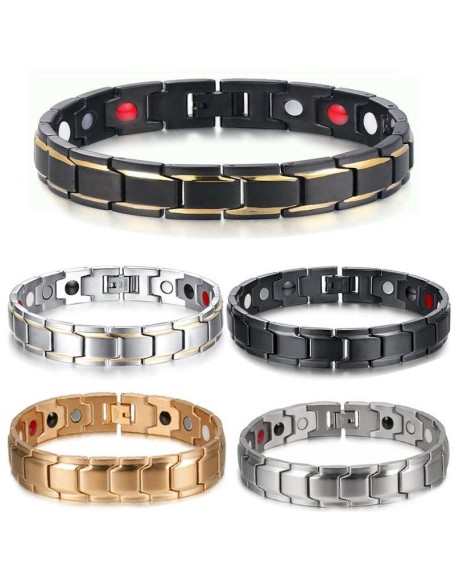 Magnetic Therapy Bracelets - Black, Silver, Gold