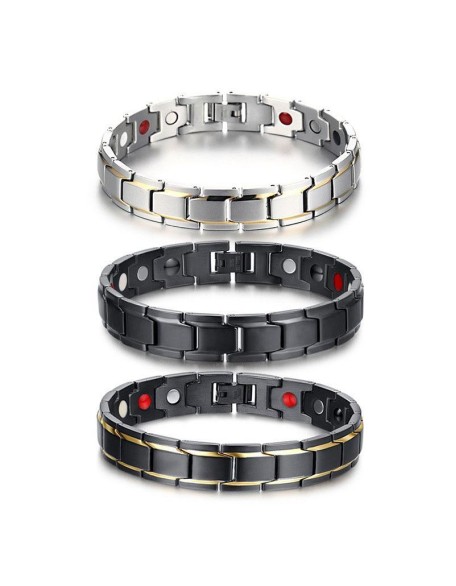 Magnetic Therapy Bracelets - Black, Silver, Gold