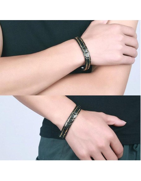 Magnetic Therapy Bracelets - Black, Silver, Gold