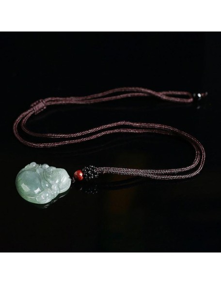 Jade Laughing Buddha Necklace - Promote Happiness & Good Luck