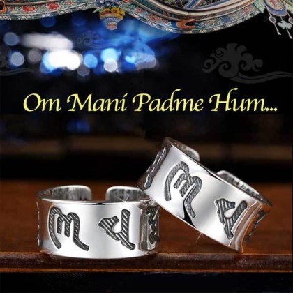 Buddhist Mantra & Heart Sutra Ring - Attain True Happiness