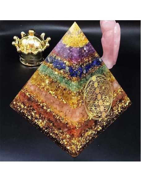 Seven Chakra Healing Orgone Pyramid