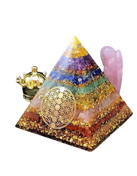 Seven Chakra Healing Orgone Pyramid