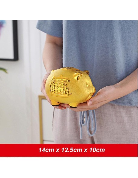 Gold Chinese Piggy Bank - Ceramic