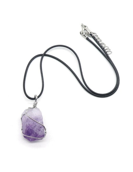 Raw Amethyst Pendant Necklace - Find Inner Peace