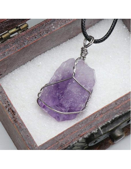 Raw Amethyst Pendant Necklace - Find Inner Peace