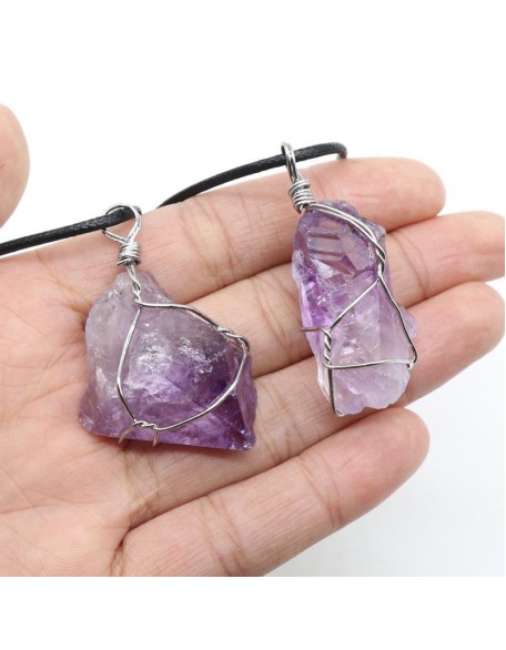 Raw Amethyst Pendant Necklace - Find Inner Peace