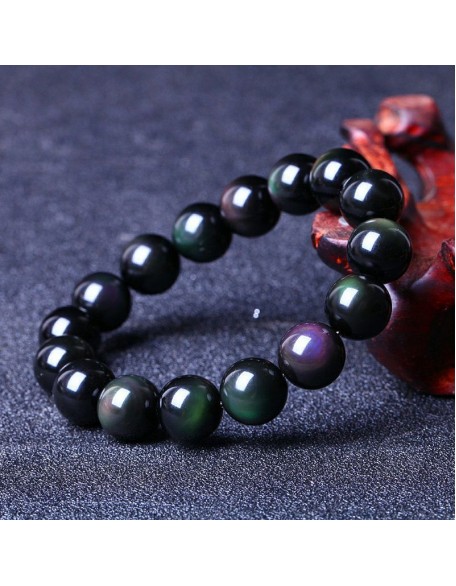 Natural Rainbow Obsidian Crystal Bracelet