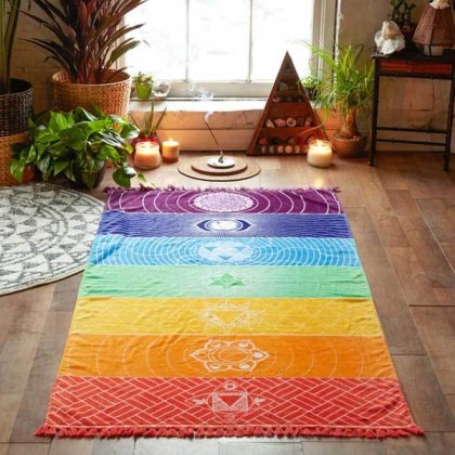 7 Chakra Yoga Mat - Meditation Rug - Tapestry