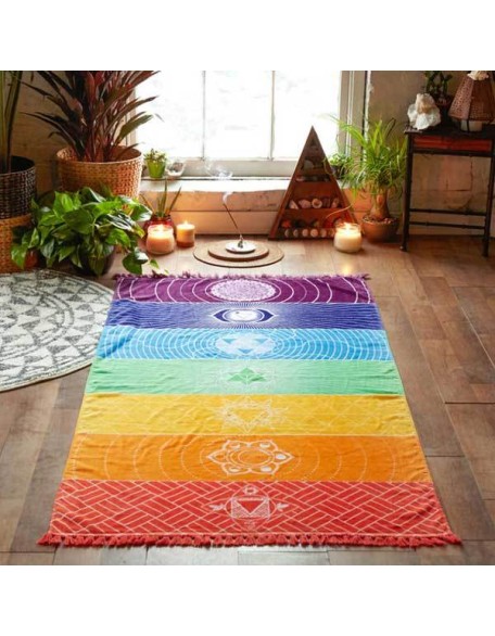 7 Chakra Yoga Mat - Meditation Rug - Tapestry