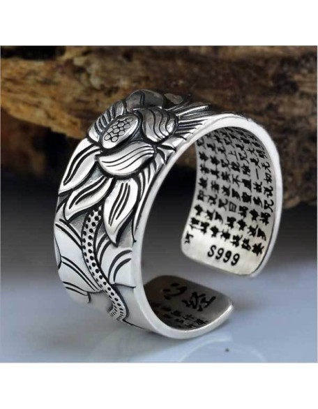 The Heart of Lotus Sutra Ring - For Purity & Wisdom