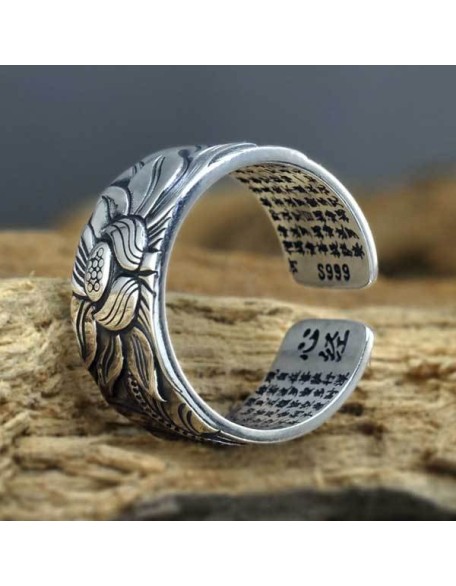 The Heart of Lotus Sutra Ring - For Purity & Wisdom