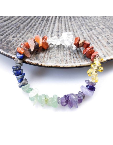 7 Chakra Raw Crystal Bracelet