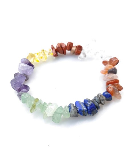 7 Chakra Raw Crystal Bracelet