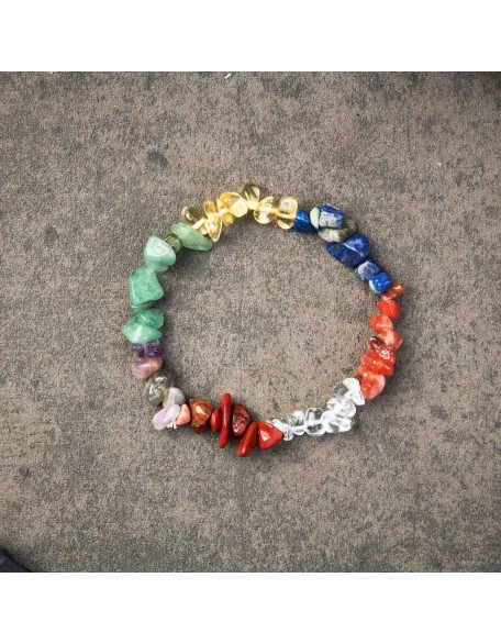 7 Chakra Raw Crystal Bracelet