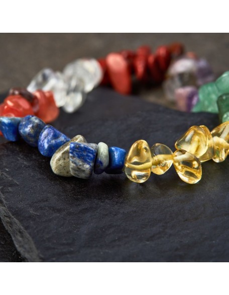 7 Chakra Raw Crystal Bracelet