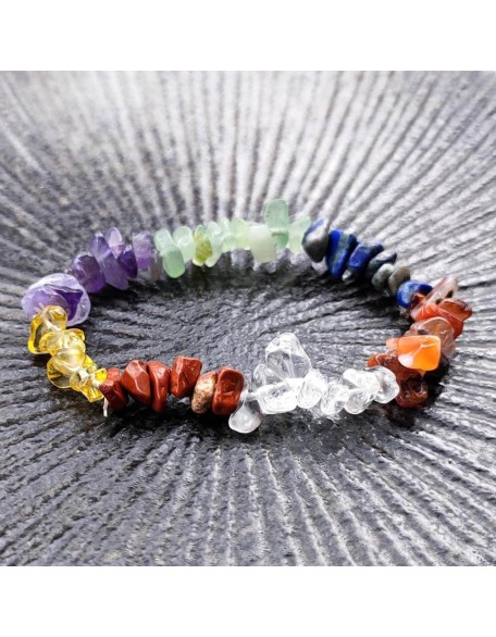 7 Chakra Raw Crystal Bracelet