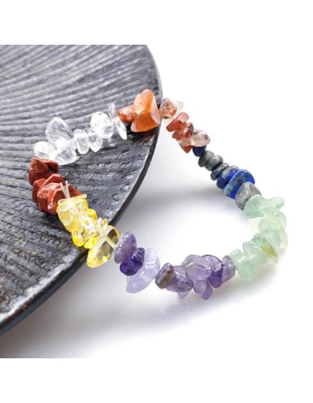 7 Chakra Raw Crystal Bracelet