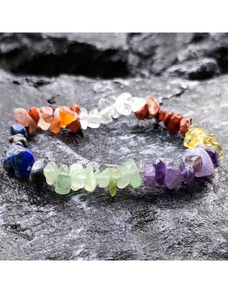 7 Chakra Raw Crystal Bracelet