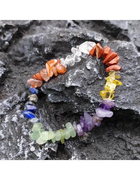 7 Chakra Raw Crystal Bracelet