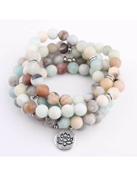 Amazonite 108 Mala Beads - Tibetan Prayer Beads