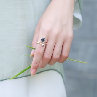 Silver Triple Wrap Lotus Ring - Beauty, Wisdom & Purity