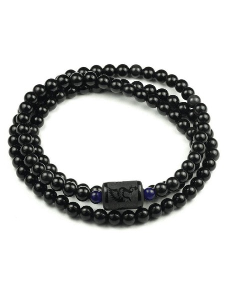 Dragon and Phoenix Obsidian Bracelet Wrap - Inspire Honesty and Eternal Love