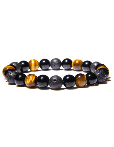 Invincible Spirit Bracelet - Lava Stone, Tiger Eye