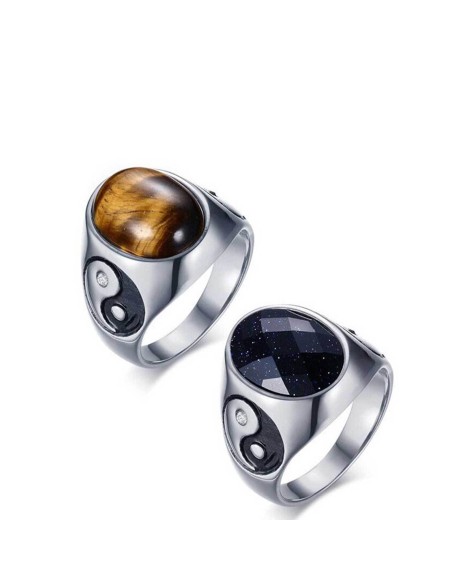 Yin Yang Tiger’s Eye Protection Ring