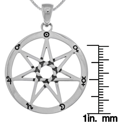 Jewelry Trends Faery Septagram Seven Point Star Fairy Sterling Silver Pendant Necklace 18"