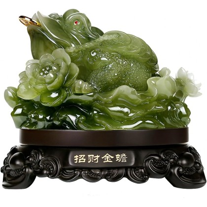 Feng Shui Money Frog (Money Toad) Statue,Feng Shui Decor Attract Wealth and Good Luck