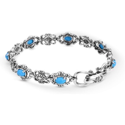 American West Jewelry Sterling Silver Women's Link Bracelet