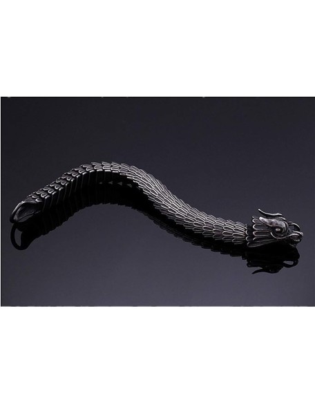 Gothic Style Dragon Scale Bracelet 316L Stainless Steel,Unique Retro Style Mens Heavy Link Chain