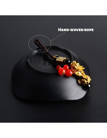 Feng Shui Lucky Nafu Wealth Bracelet Pi Xiu Pi Yao Black Beads Obsidian Friendship Charm Bracelet for Men Women Adjustable Set