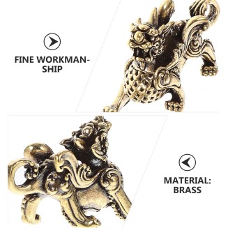 2pcs Feng Shui Pixiu Statue Brass Prosperity Figurine Animal Wealth Decor for Home Office Attract Money Good Luck Sculpture Decoration