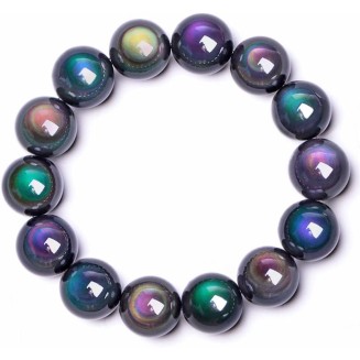 Bracelets Natural Rainbow Eye Obsidian Yoga Bracelets Bangles Chakra Bracelet