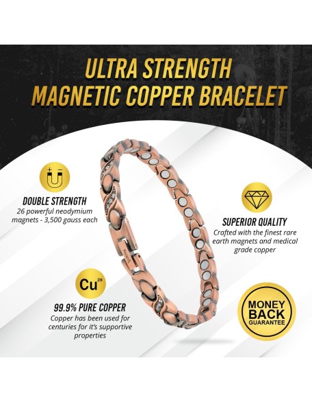  Pure Copper Bracelets for Women – Ultra Strength Magnetic Copper Bracelet for Women