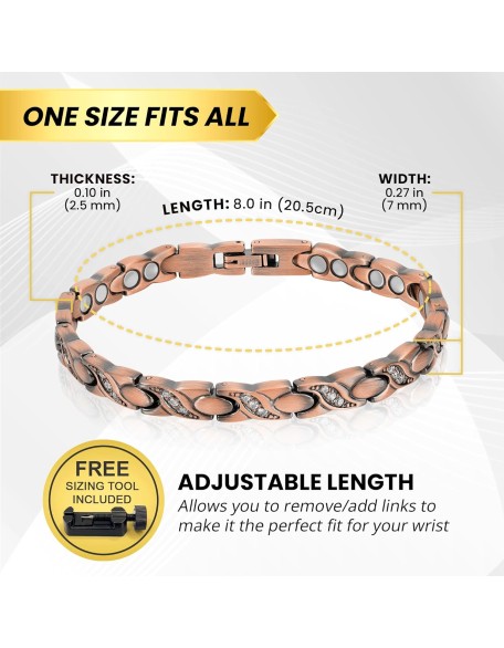  Pure Copper Bracelets for Women – Ultra Strength Magnetic Copper Bracelet for Women