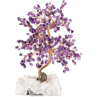 Spiritual Love - Amethyst Stones Feng Shui Tree of Life to Manifest Your Dreams Hand-Wrapped